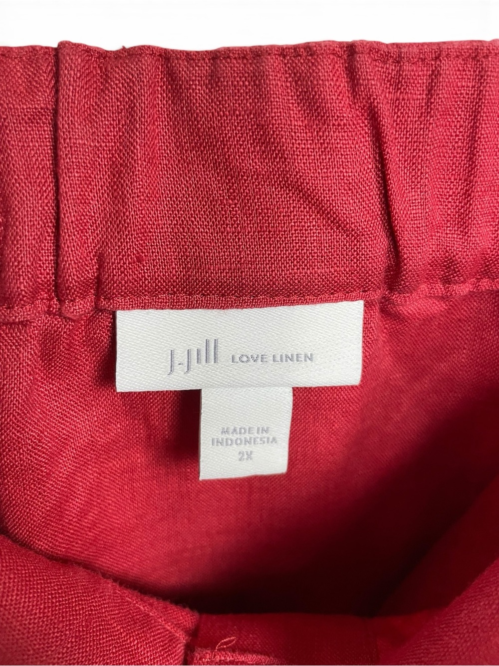 J Jill Linen Square-Neck Button-Front Midi Dress in Rust Red 2X - Picture 4 of 6